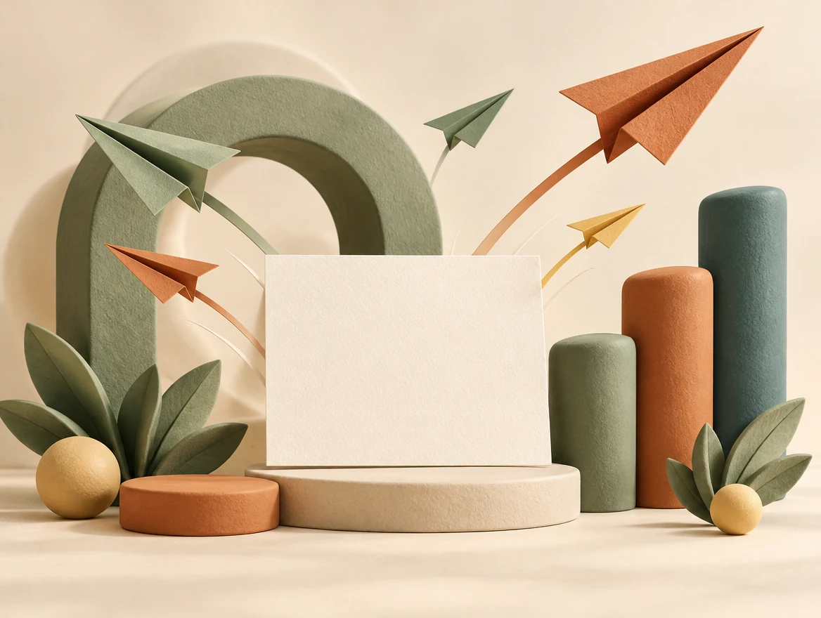 Warm sculptural illustration for the N2L Ads Realm